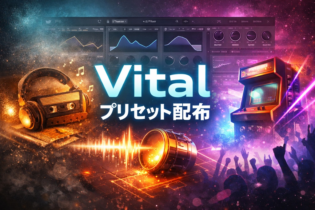 【無料配布】1日1サウンドデザイン企画｜Vitalオリジナルプリセット6種まとめ（ノイズ＆キック）