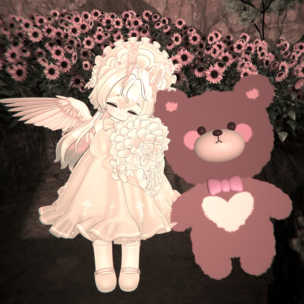 くまの風船とぬいぐるみ