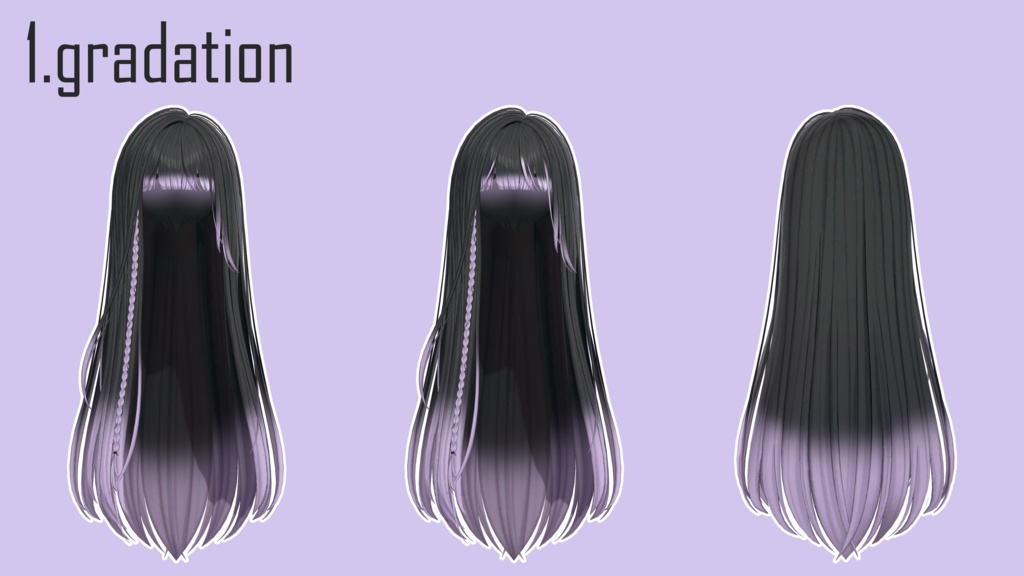 Gradation & half 【10 avatars】【VRC Hair】♥ Iris_Hair ♥