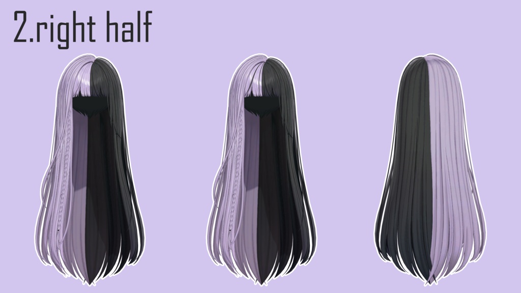Gradation & half 【10 avatars】【VRC Hair】♥ Iris_Hair ♥