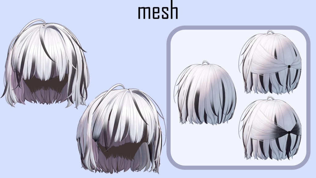 Gradation & Mesh グラデーションとメッシュ 【10 avatars】【VRC Hair】♥ Ivy_Hair ♥