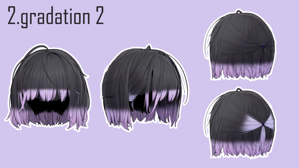Gradation & hightlights 【10 avatars】【VRC Hair】♥ Ivy_Hair ♥