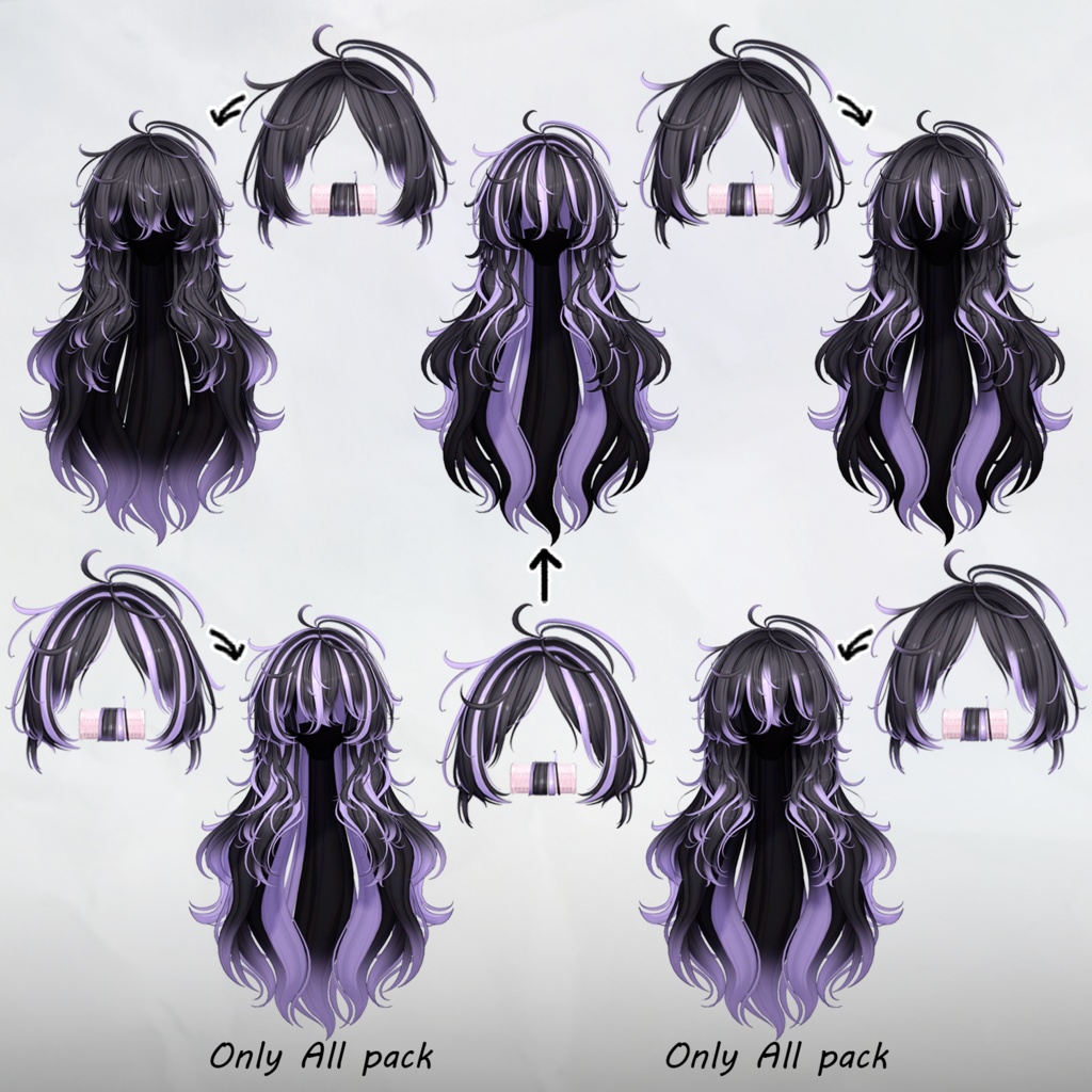 🖤SALE🖤【16アバター対応】 𝐋𝐕.𝟔+ Lazy_Hair 🌡️_Hair mask gradation&highlights