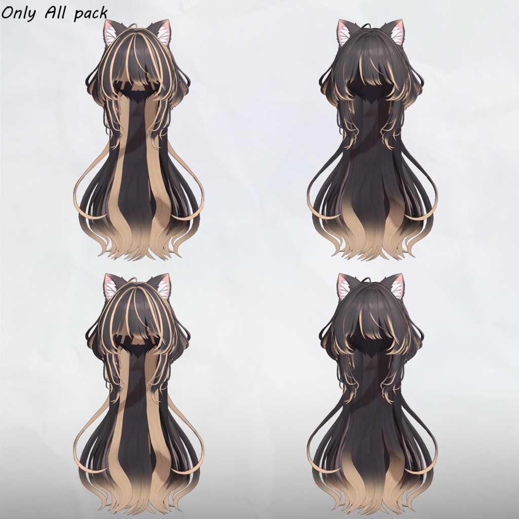 🖤SALE🖤❄️【VRC Hair】◈Snow Kit Hair◈_Hair mask gradation&highlights