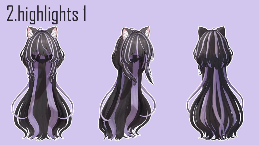 gradation & highlights ❄️【VRC Hair】 ◈Snow Kit Hair◈