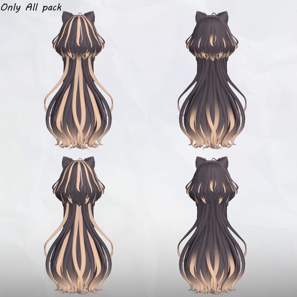 🖤SALE🖤❄️【VRC Hair】◈Snow Kit Hair◈_Hair mask gradation&highlights