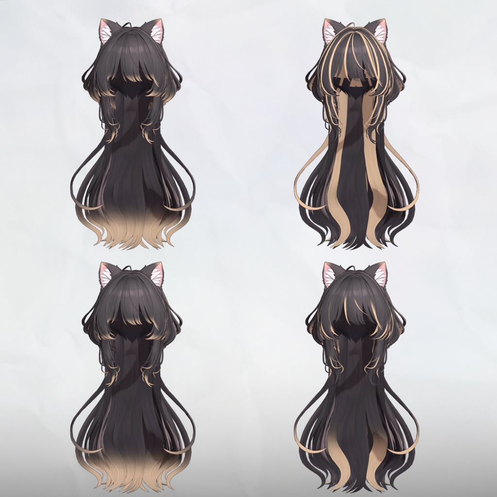 🖤SALE🖤❄️【VRC Hair】◈Snow Kit Hair◈_Hair mask gradation&highlights