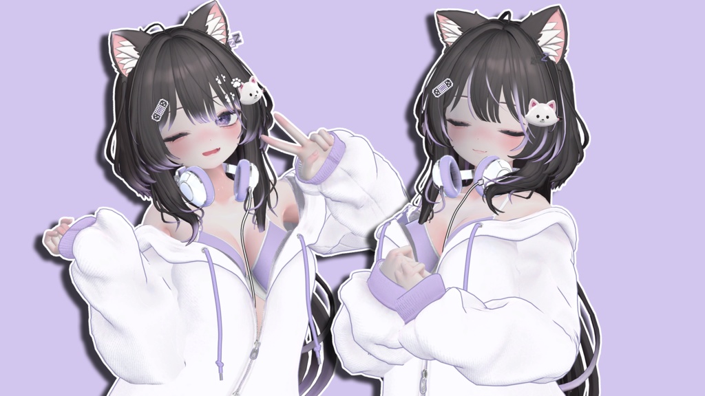 gradation & highlights ❄️【VRC Hair】 ◈Snow Kit Hair◈