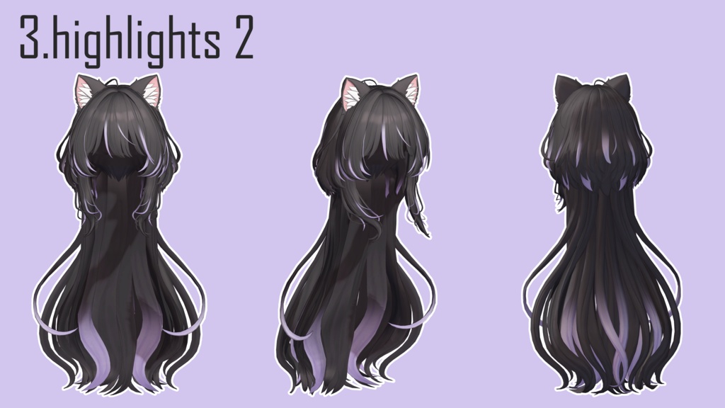 gradation & highlights ❄️【VRC Hair】 ◈Snow Kit Hair◈