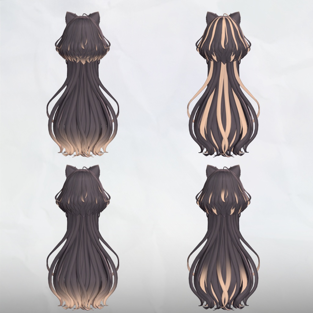 🖤SALE🖤❄️【VRC Hair】◈Snow Kit Hair◈_Hair mask gradation&highlights