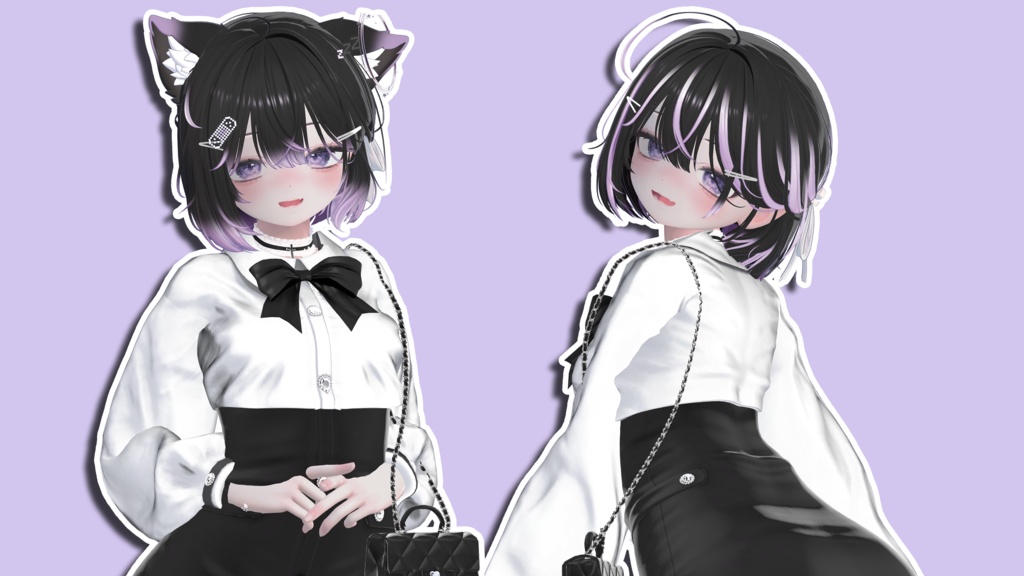 gradation & highlights ねこタイドボブヘア Neko Tied Bob hair