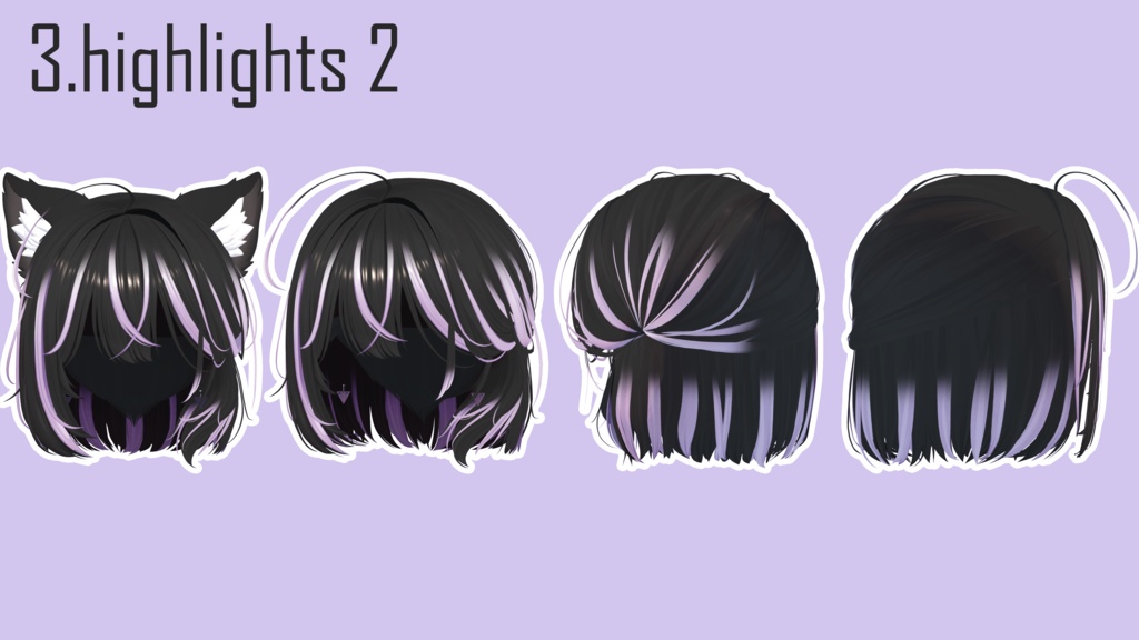 gradation & highlights ねこタイドボブヘア Neko Tied Bob hair