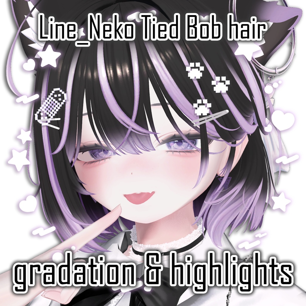 gradation & highlights ねこタイドボブヘア Neko Tied Bob hair