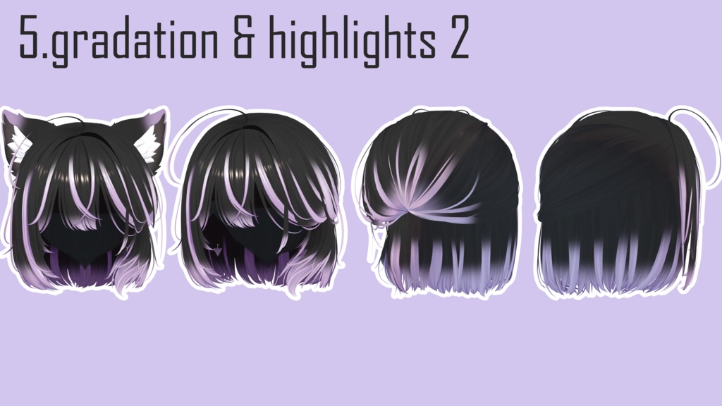 gradation & highlights ねこタイドボブヘア Neko Tied Bob hair