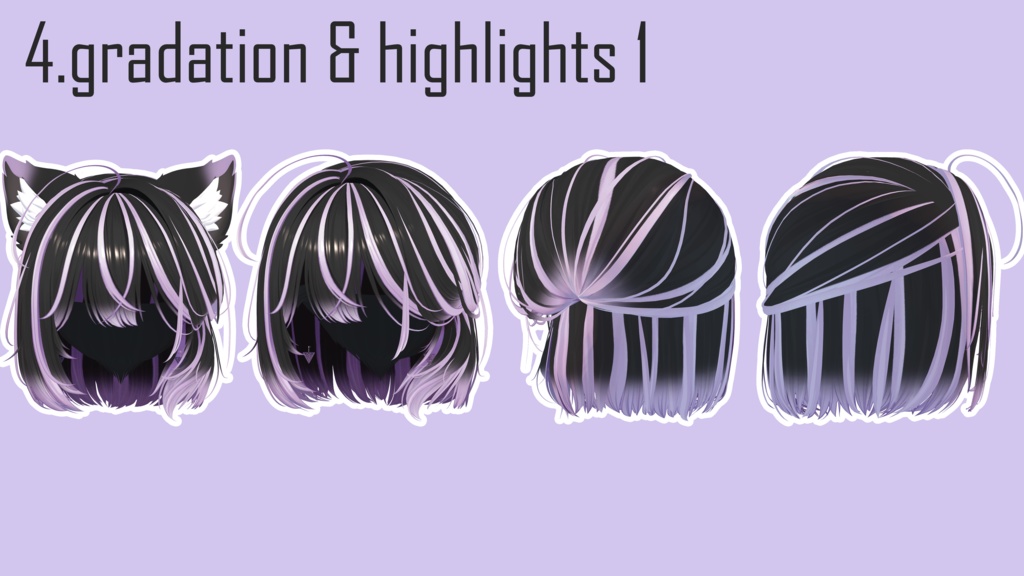 gradation & highlights ねこタイドボブヘア Neko Tied Bob hair