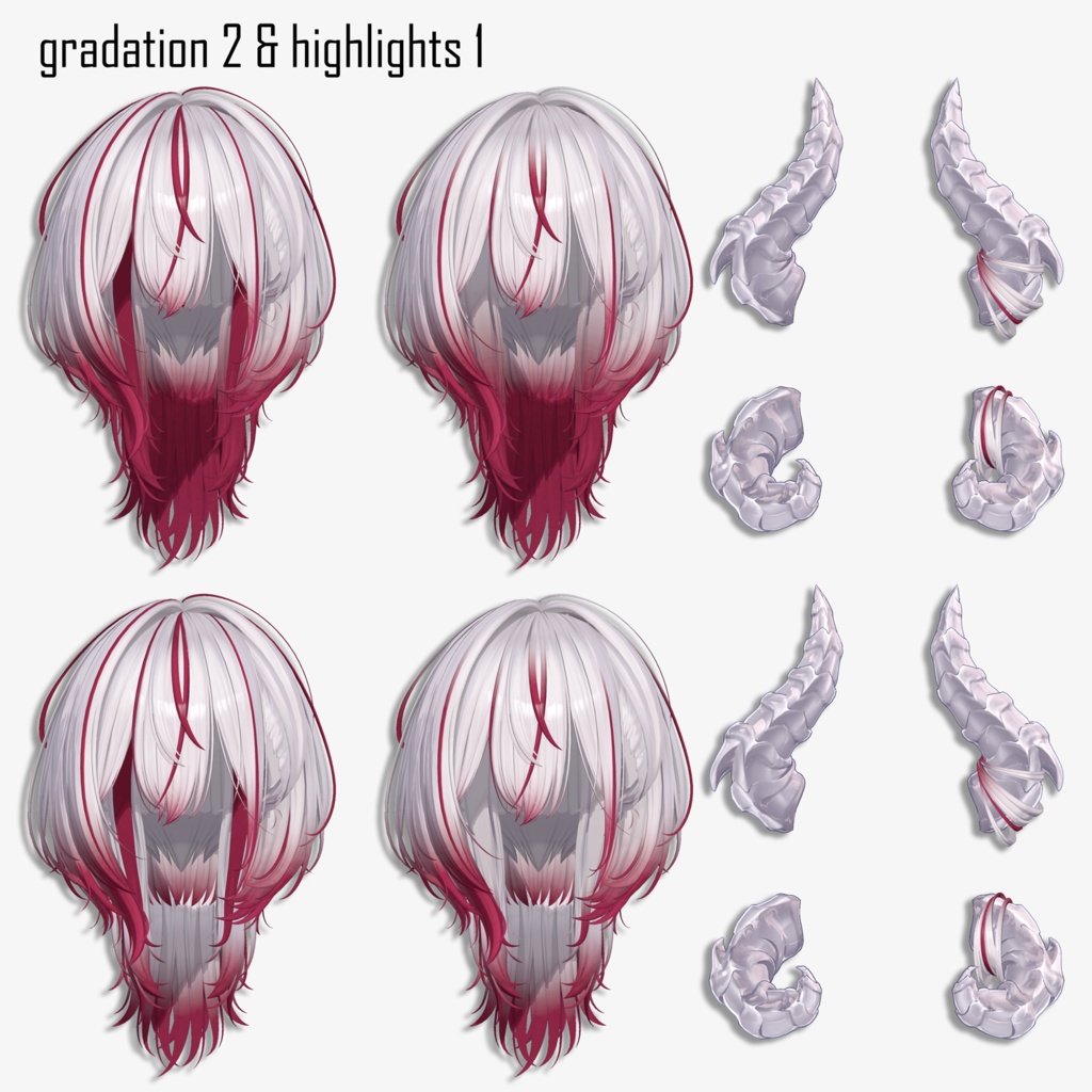 gradation & highlights Nanaha_【VRC Hair】Little Devil hair