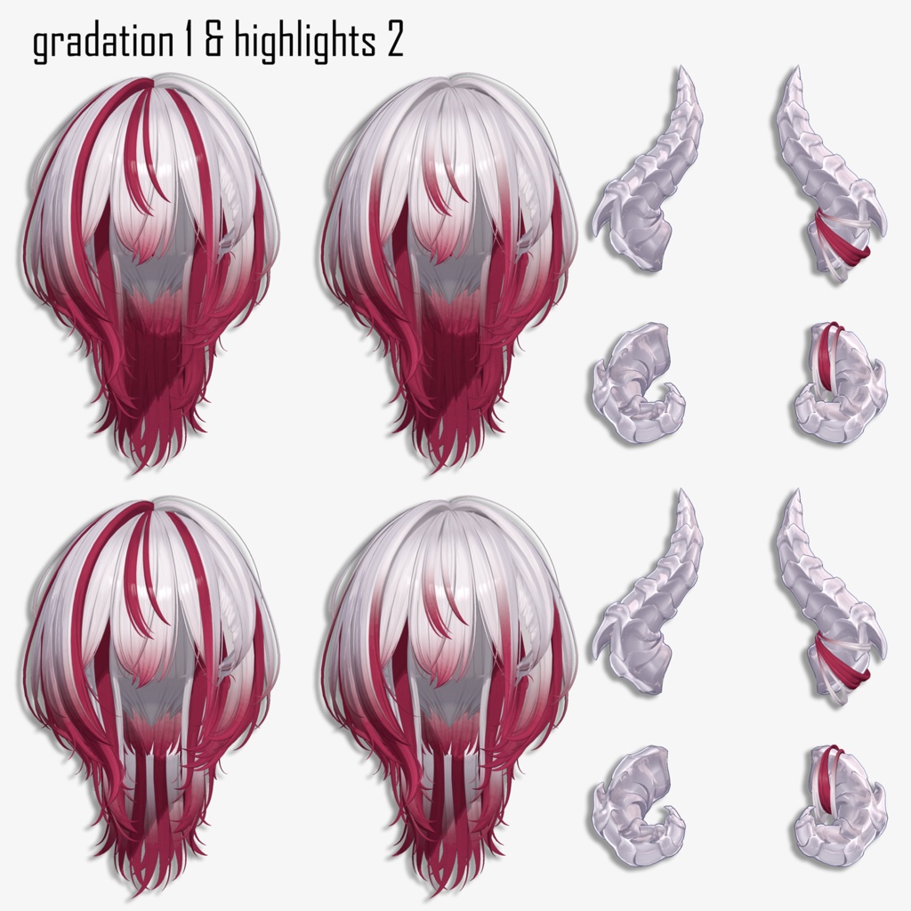 gradation & highlights Nanaha_【VRC Hair】Little Devil hair