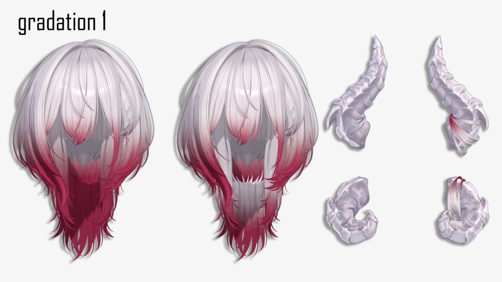 gradation & highlights Nanaha_【VRC Hair】Little Devil hair