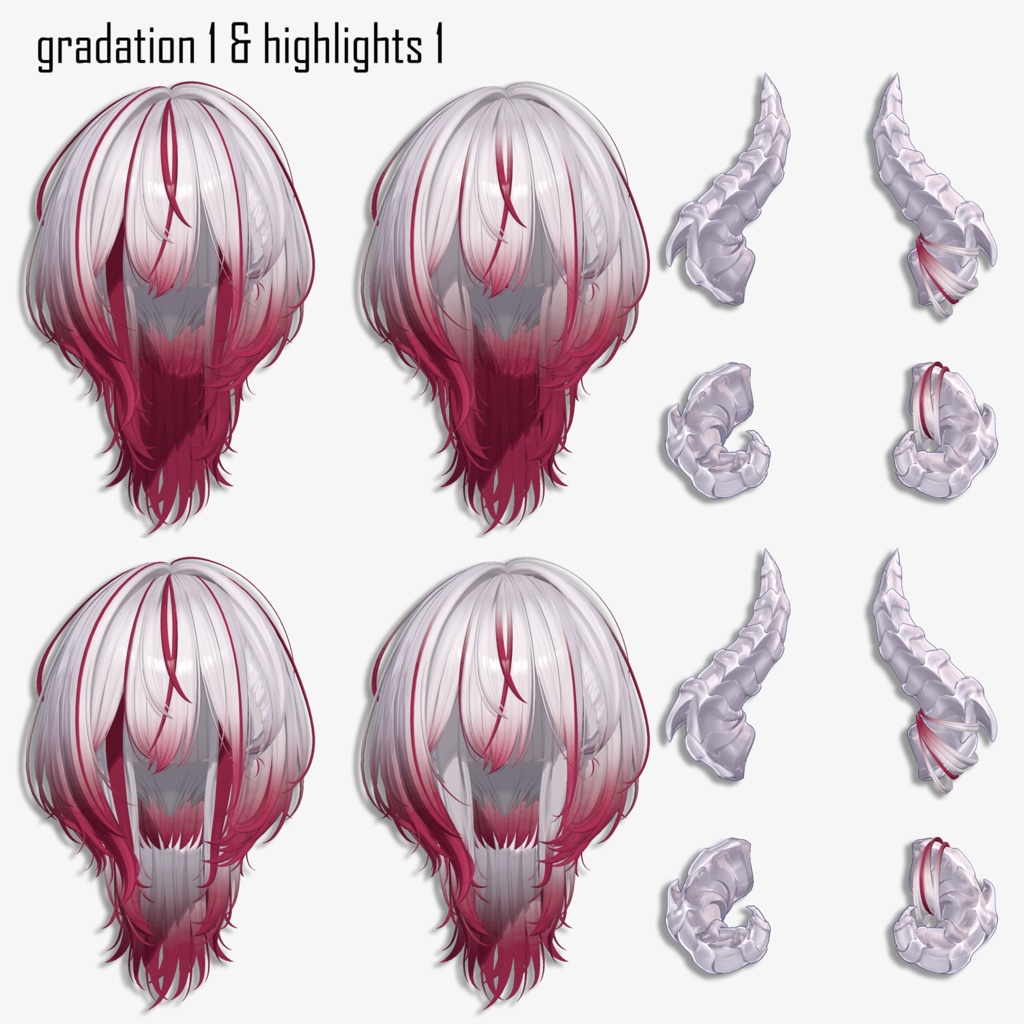gradation & highlights Nanaha_【VRC Hair】Little Devil hair