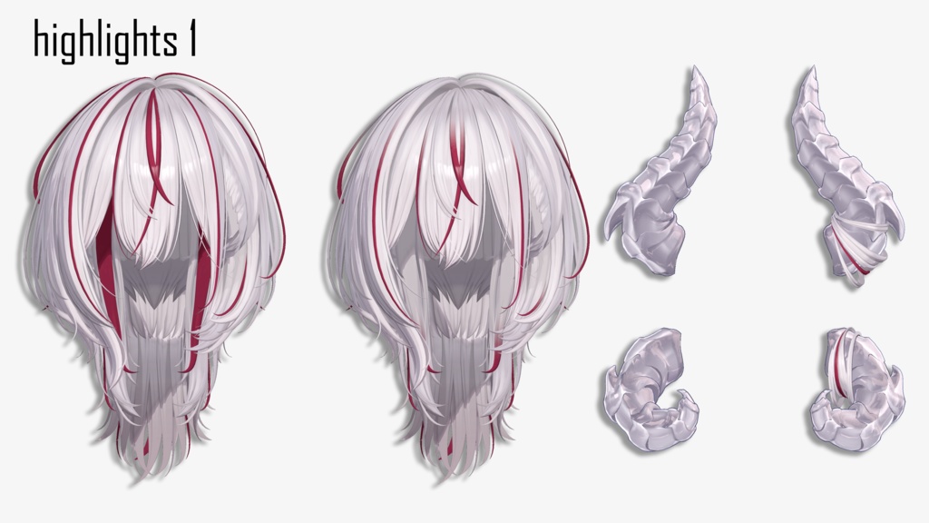 gradation & highlights Nanaha_【VRC Hair】Little Devil hair