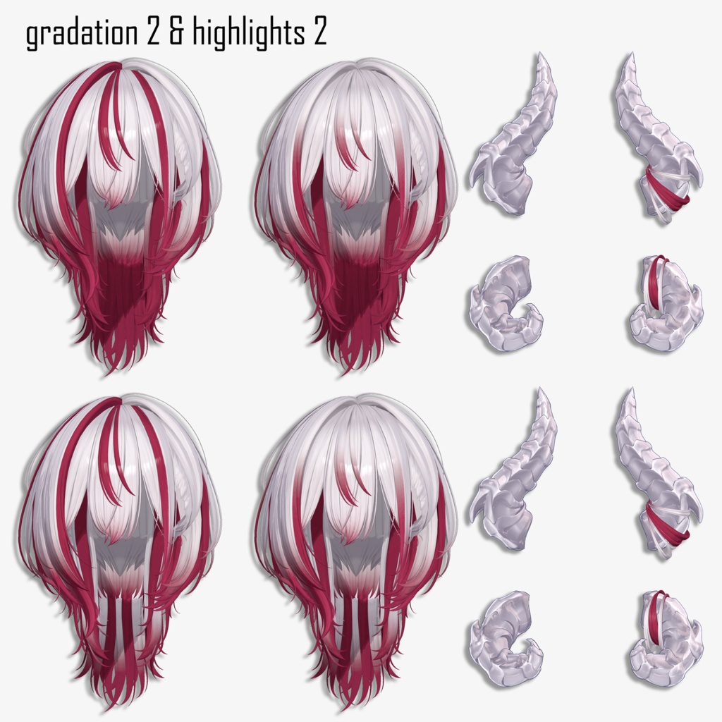 gradation & highlights Nanaha_【VRC Hair】Little Devil hair