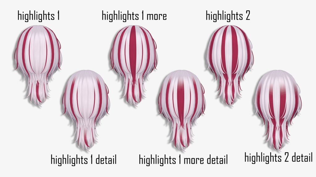 gradation & highlights Nanaha_【VRC Hair】Little Devil hair