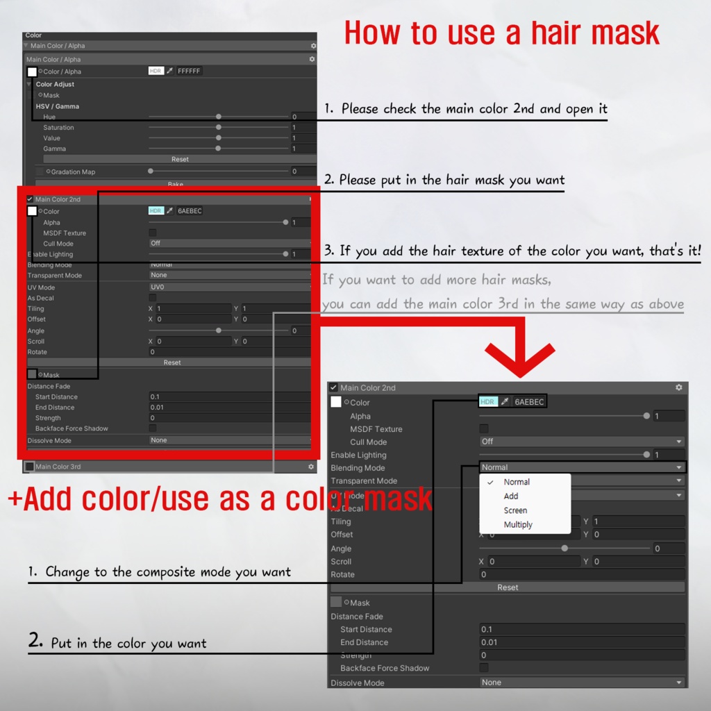 ✦。🐉Astel-hair。✦_Hair mask gradation&highlights