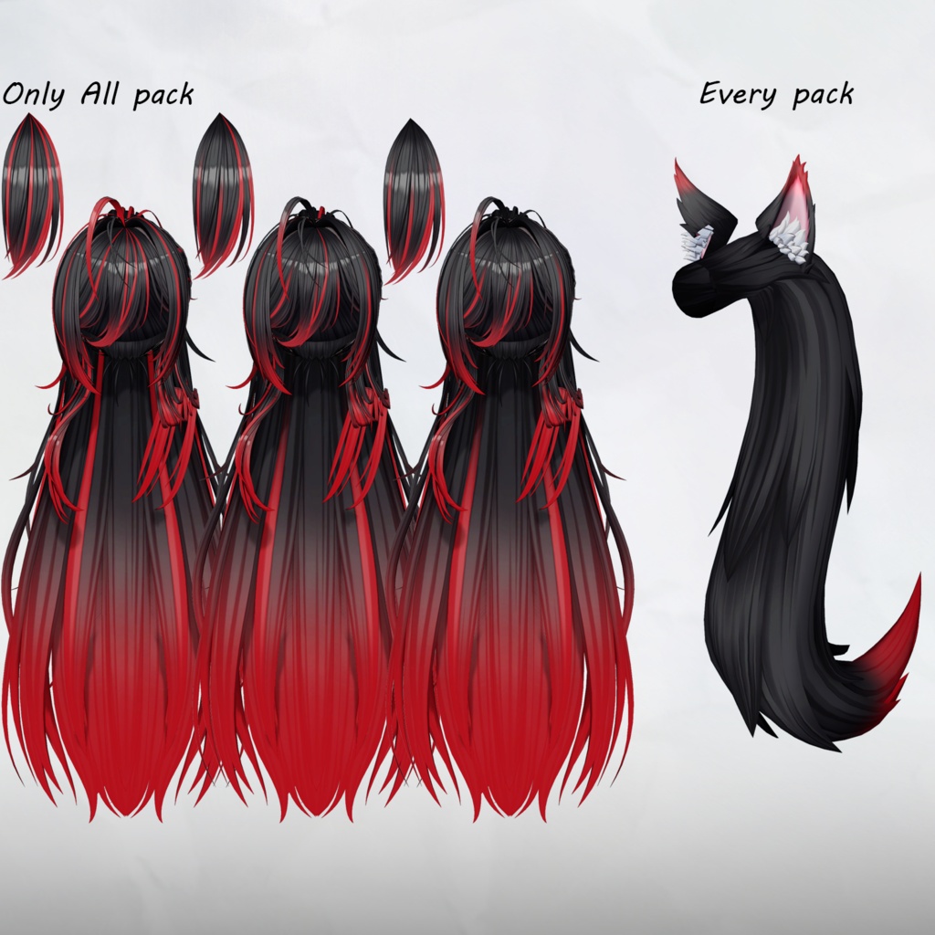 ✦。🦊Kitsune-Miko。✦_Hair mask gradation&highlights
