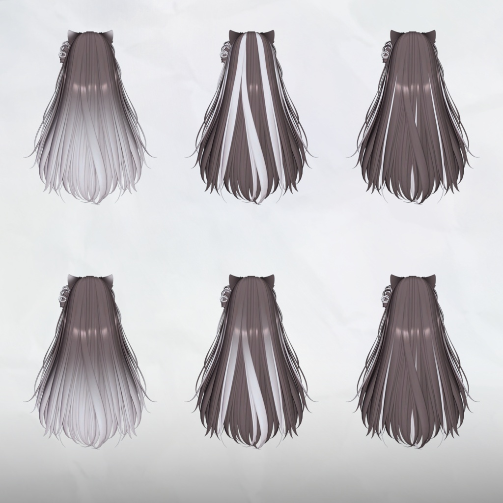 【reupload】 Deer Bloom Long hair_Hair mask gradation&highlights