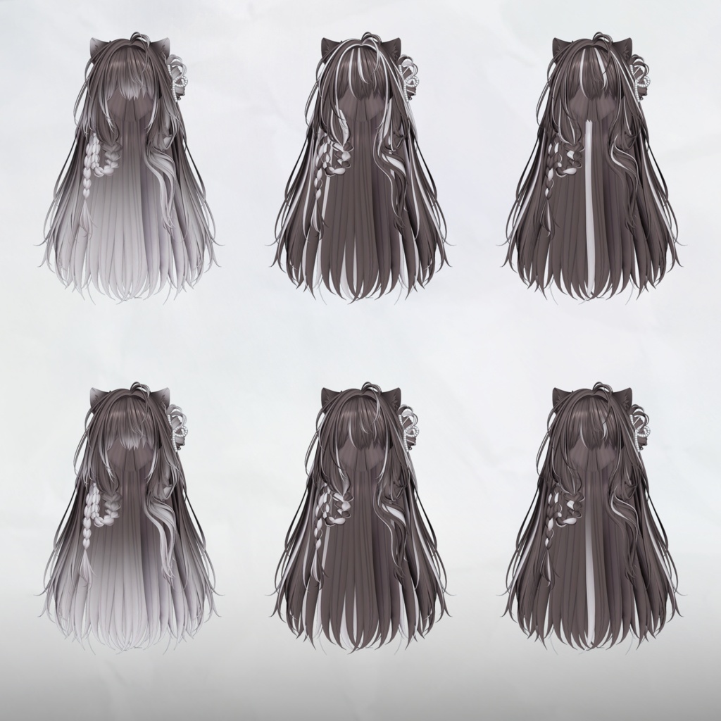 【reupload】 Deer Bloom Long hair_Hair mask gradation&highlights