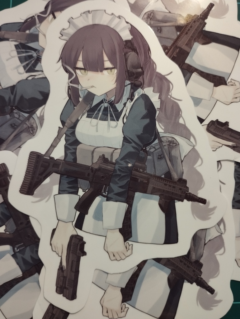 お疲れメイドステッカー
