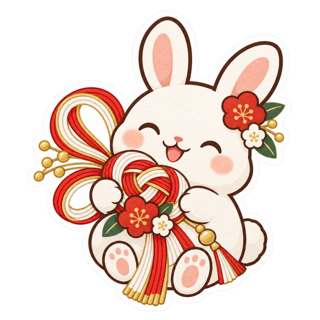 日本の和柄と四季×ゆるかわ動物 デジタルステッカー30枚|Japanese Kawaii Animal Stickers 30 PNG