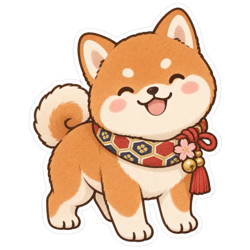 日本の和柄と四季×ゆるかわ動物 デジタルステッカー30枚|Japanese Kawaii Animal Stickers 30 PNG