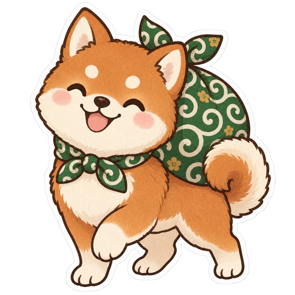 日本の和柄と四季×ゆるかわ動物 デジタルステッカー30枚|Japanese Kawaii Animal Stickers 30 PNG