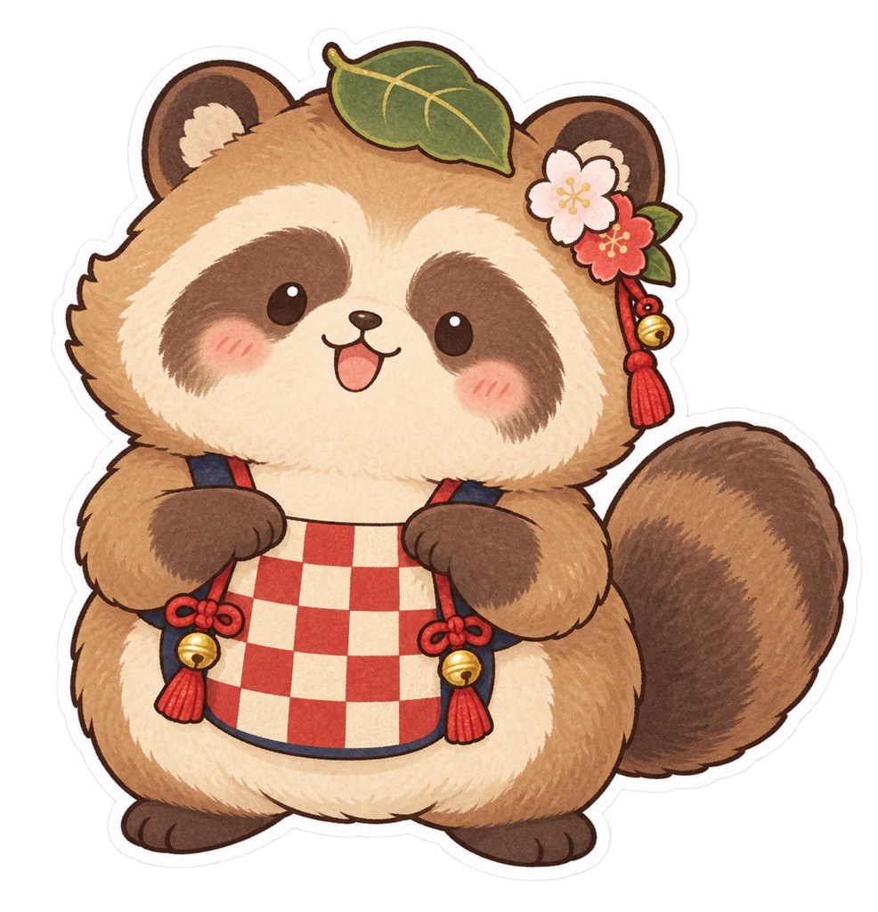日本の和柄と四季×ゆるかわ動物 デジタルステッカー30枚|Japanese Kawaii Animal Stickers 30 PNG