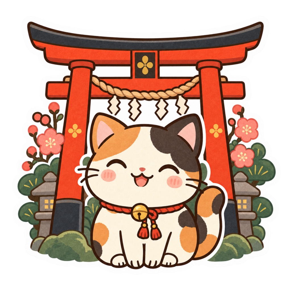 日本の和柄と四季×ゆるかわ動物 デジタルステッカー30枚|Japanese Kawaii Animal Stickers 30 PNG
