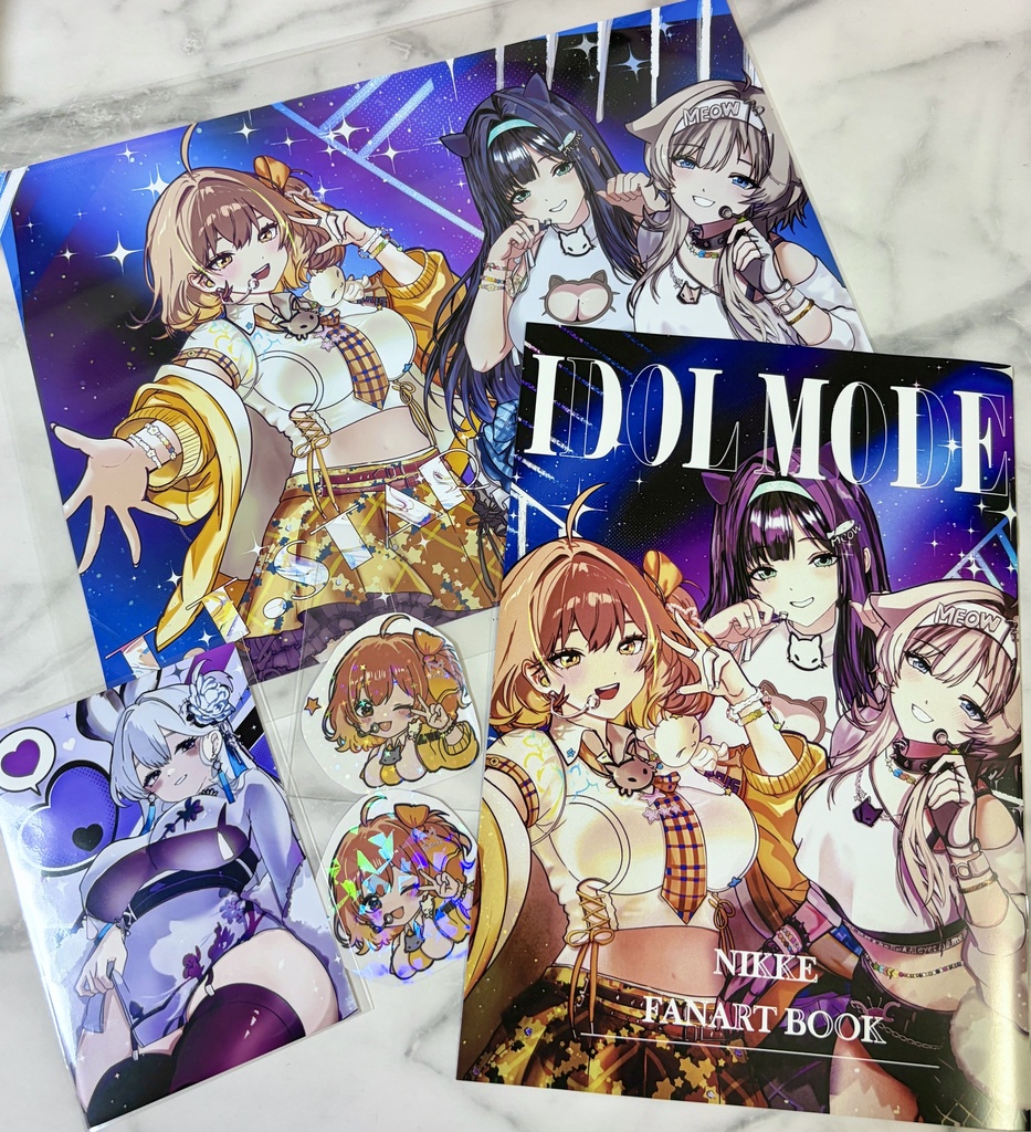 【新刊セット】IDOL MODE＋A4イラストシート＋ポスターカード＋ステッカー2枚