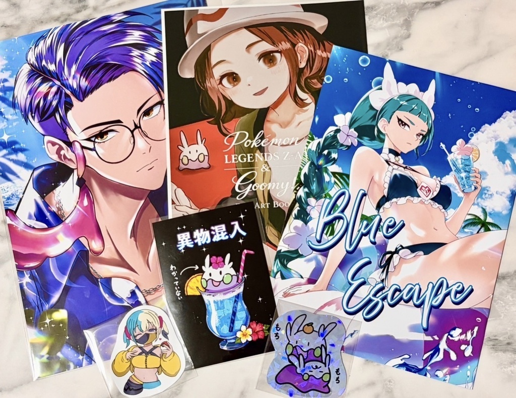 【ポケモンZA】Blue Escape｜新刊＋既刊＋グッズ6点セット【BOOTH購入特典付き】
