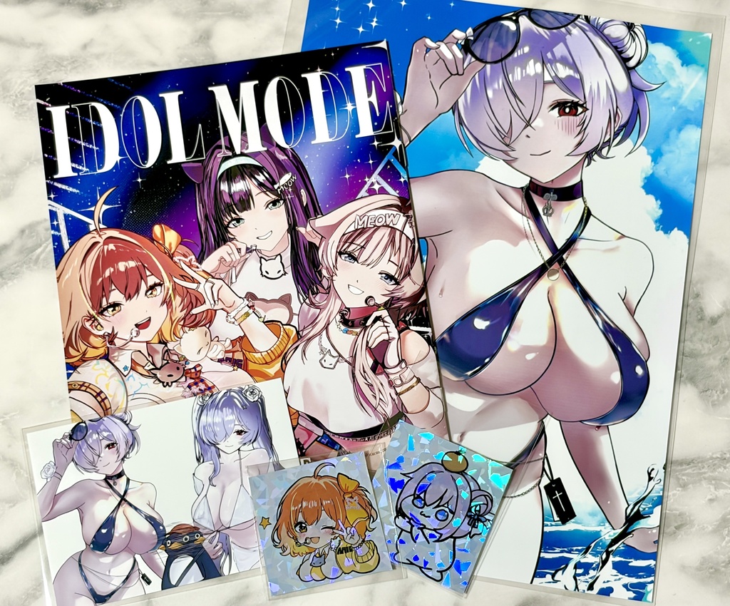 【BOOTH通販おまけ付】NIKKE イラスト本『IDOL MODE』＋グッズ 計5点セット