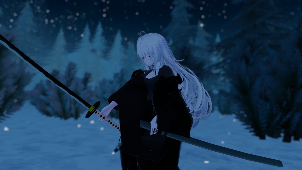 【VRC想定】日本刀 「雪國」【ModularAvatarギミック付】