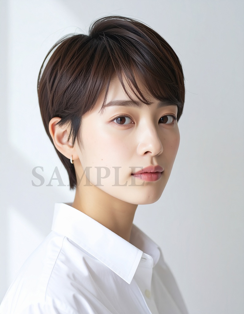 AI美容カットモデル写真（ピクシーカット）
