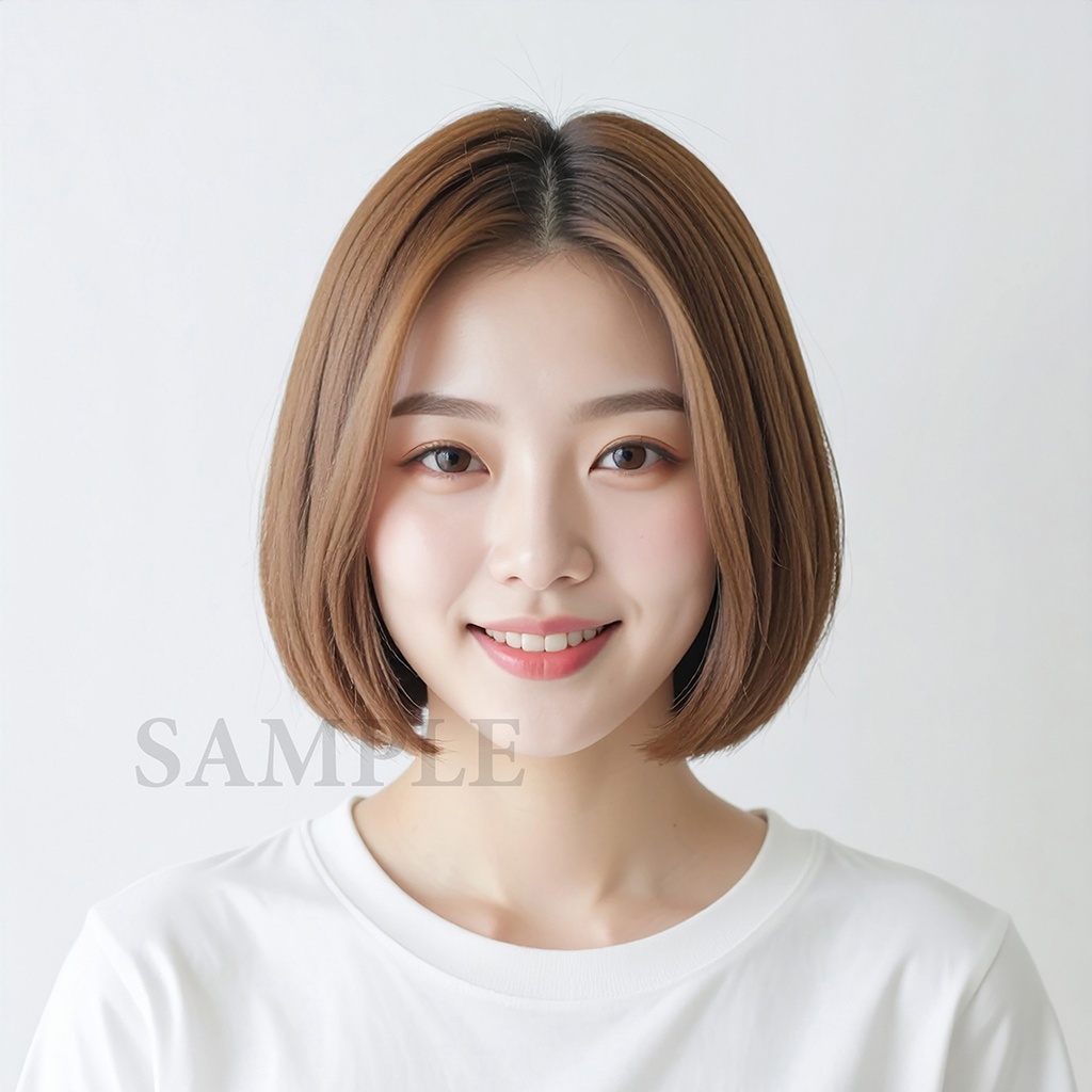 AI美容カットモデル写真（ミニボブ）50枚セット（Adobe Firefly生成）