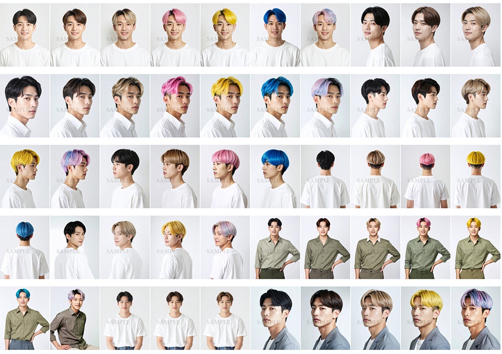 AI美容カットモデル写真(【男性:ショート系_ツーブロックショート】)50枚コンプリートセット(Adobe Firefly生成)