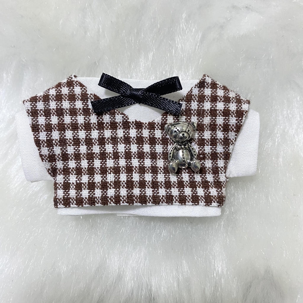 シルバーくまさん 茶チェックベスト