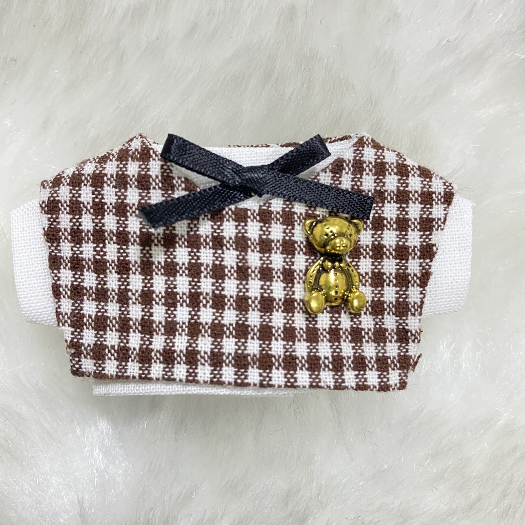 ゴールドくまさん 茶チェックベスト