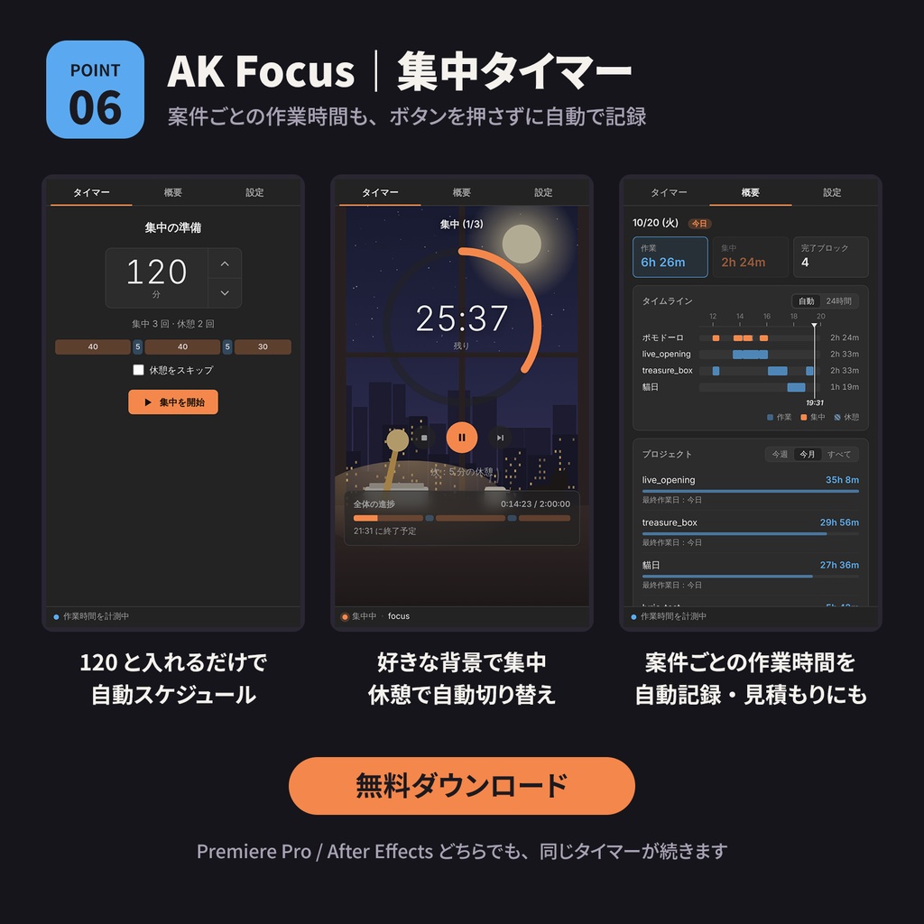 【AE / Premiere Pro】AK Pet ― タイムラインに住む仲間たち(AK Focus 同梱)