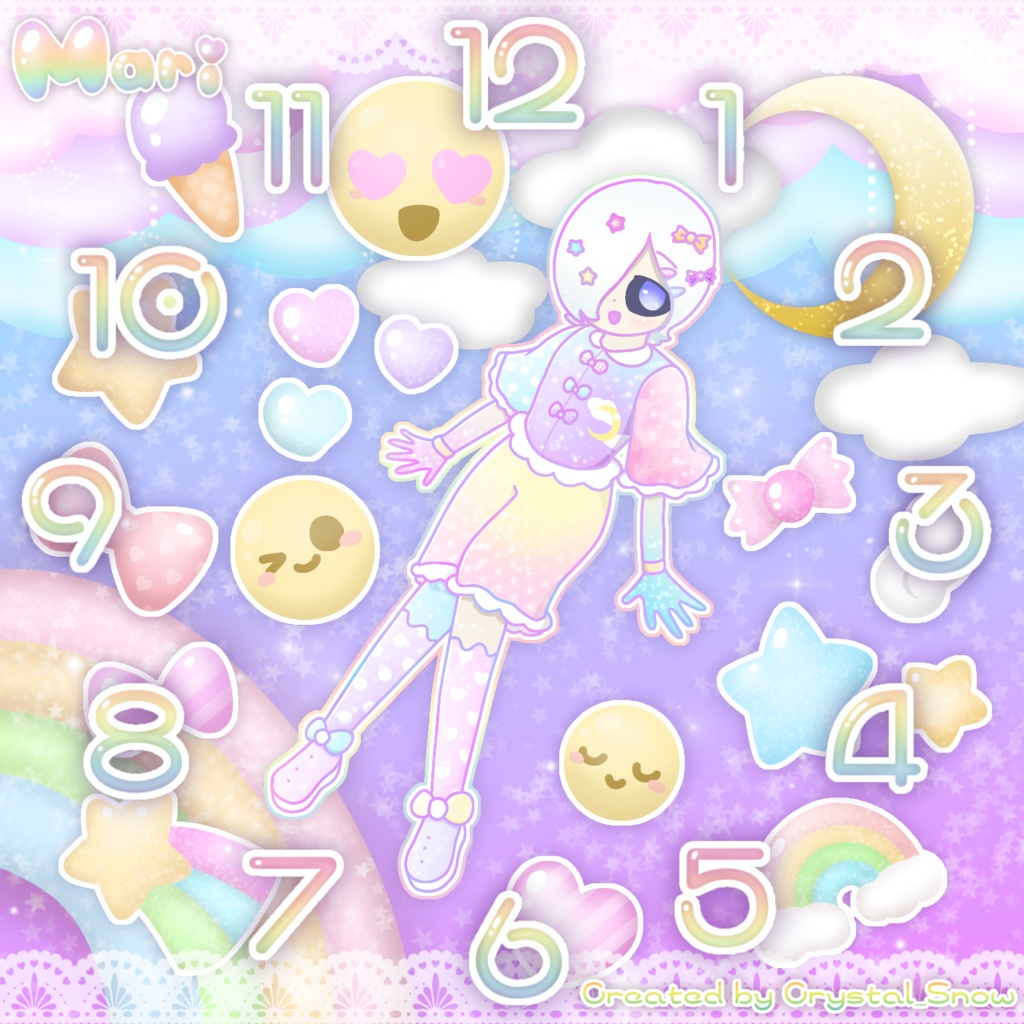 ゆめかわマリくん🤍アクリル時計