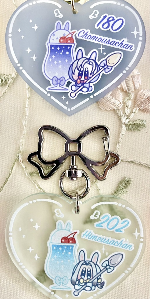 一文字ハート型くりーむそーだアクキー