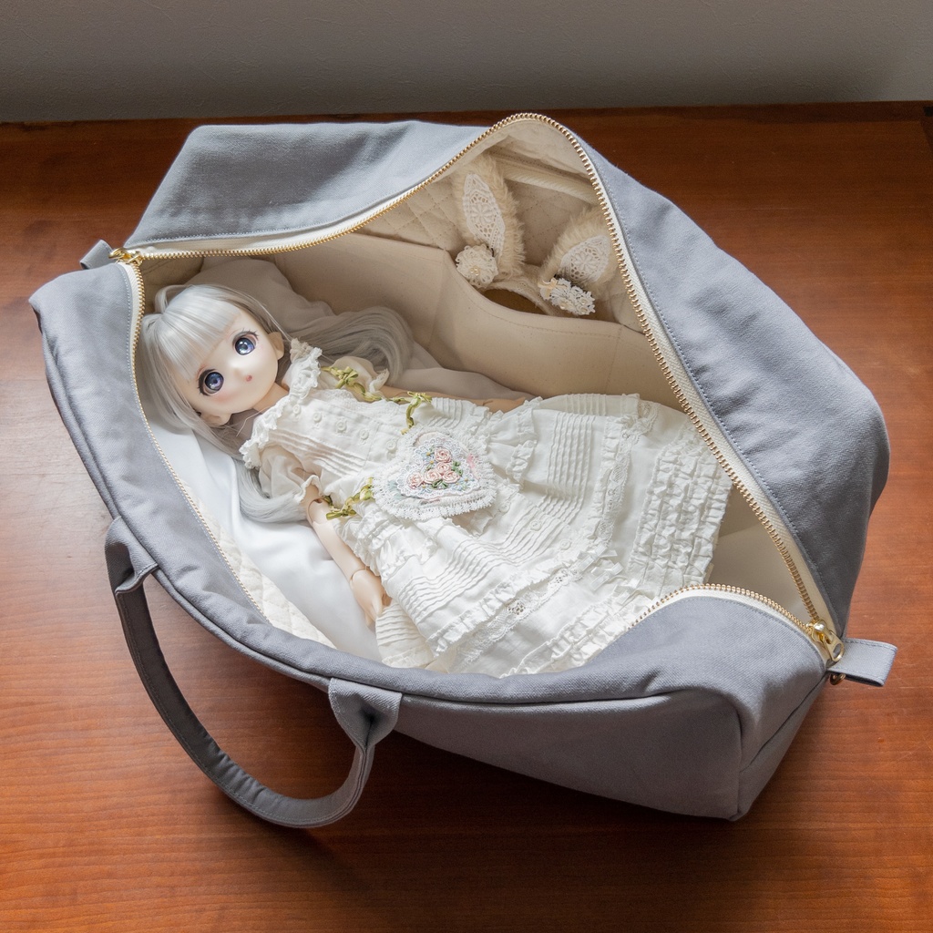 ドールと一緒にお出かけバッグ(グレー)