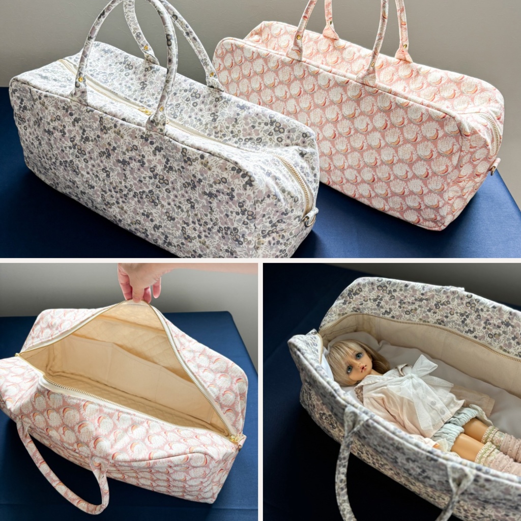 ドールと一緒にお出かけバッグ(リバティ柄)